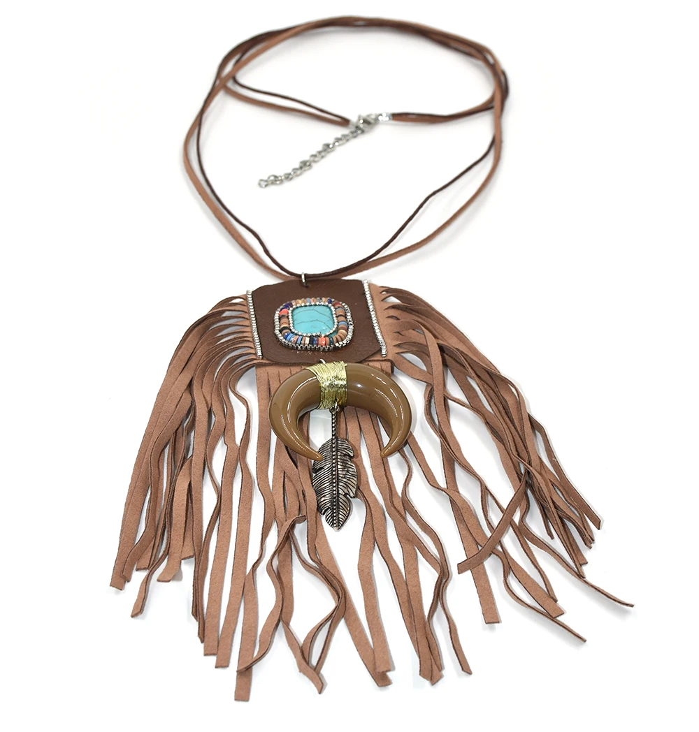 Новое ожерелье в стиле бохо из тибетского серебра подвеска Таурен хлопка с