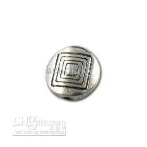 

300 шт тибетские серебряные квадратные круглые бусины A10796