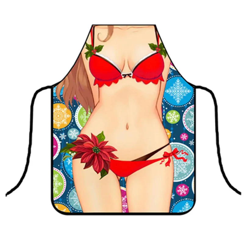 red bikini Новое поступление креативный 3D смешной фартук супер герой Кухонный Фартук мужские и женские сексуальные фартуки водонепроницаемые вечерние фартук для готовки - Цвет: red bikini