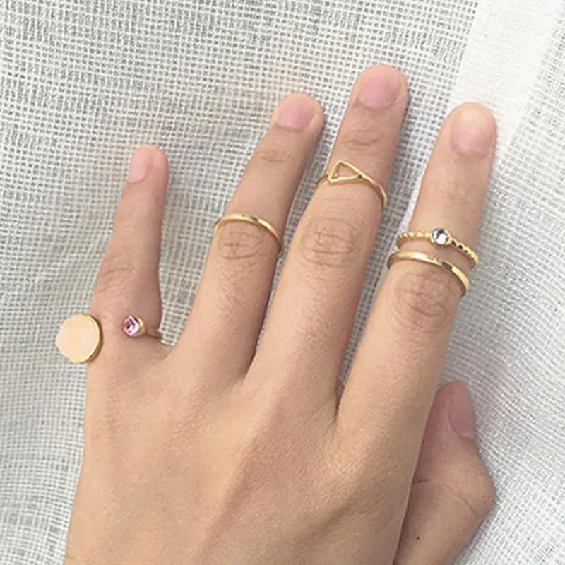 Япония и Южная Корея Уникальный дизайн Женский розовый кристаллический камень 5