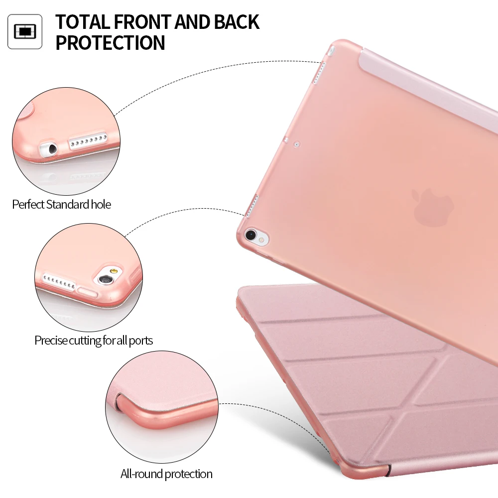 Ультра тонкий чехол для ipad Pro 10,5, pu кожа магнитный мягкий ТПУ задняя смарт-Крышка Мульти-складываемый чехол для ipad Air 3