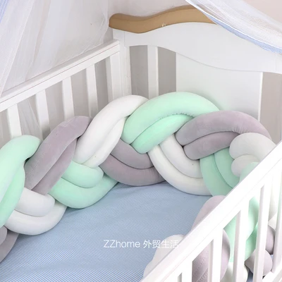 2/3M Nordic Long Knotted Braid Pillow Cotton Knots Cushion Decorative Sofa Baby Bumper Crib Bed Protector Kids Room Decor | Дом и сад