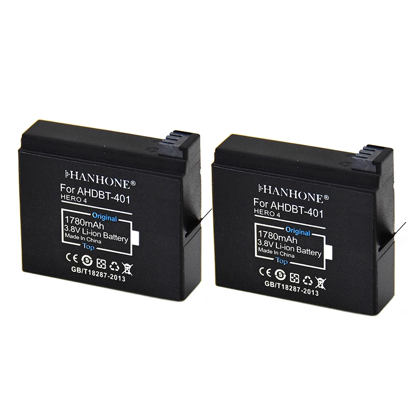 2 шт. 1780 мАч AHDBT 401 AHDBT401 литий ионная батарея для цифровой камеры Go Pro GoPro 4 HD Hero