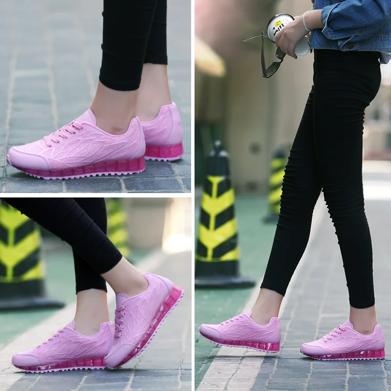 Женские кроссовки для бега дышащие сетчатые на шнуровке без каблука