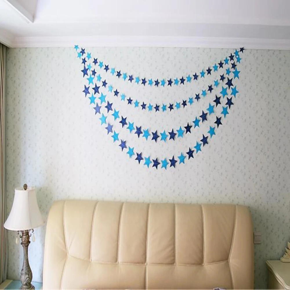 Настенное украшение 4 метра гирлянда со звездами реквизит для фотосъемки