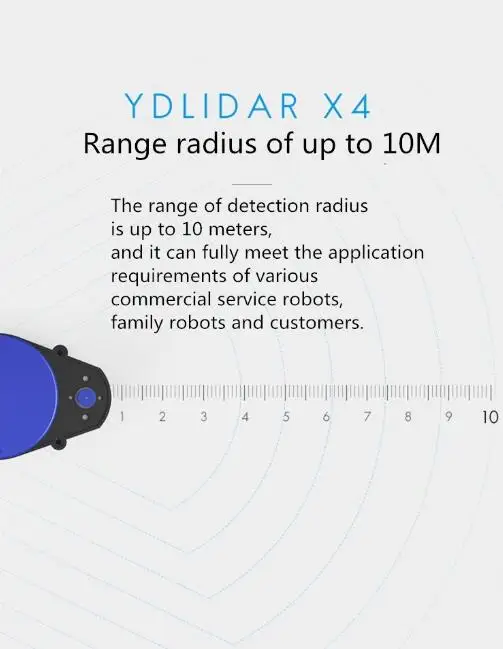 LIDAR-053 EAI YDLIDAR X4 LIDAR Лазерный Радар сканер начиная модуль датчика 10 м 5 к диапазон частоты EAI YDLIDAR-X4