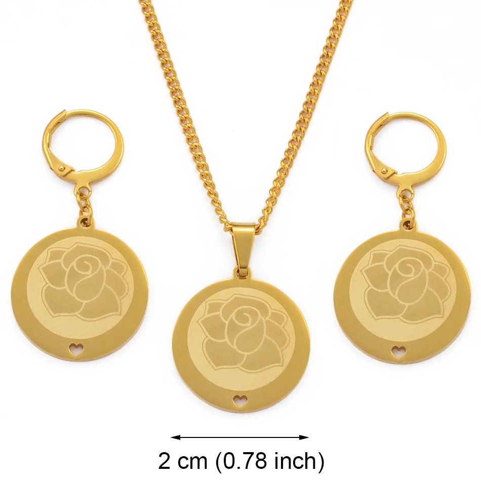 Ювелирные наборы с бусинами и цветами серьги ожерелье подвеской в форме сердца