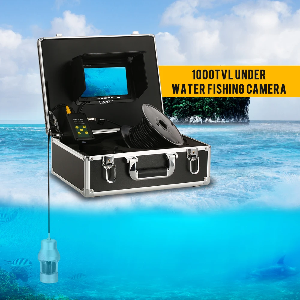 

Lixada 20m/50m/100m Cable Camera Fish Finder 1000TVL Underwater Fishing Camera 18 LEDs 360 Degree Rotating 7 Inch LCD Monitor