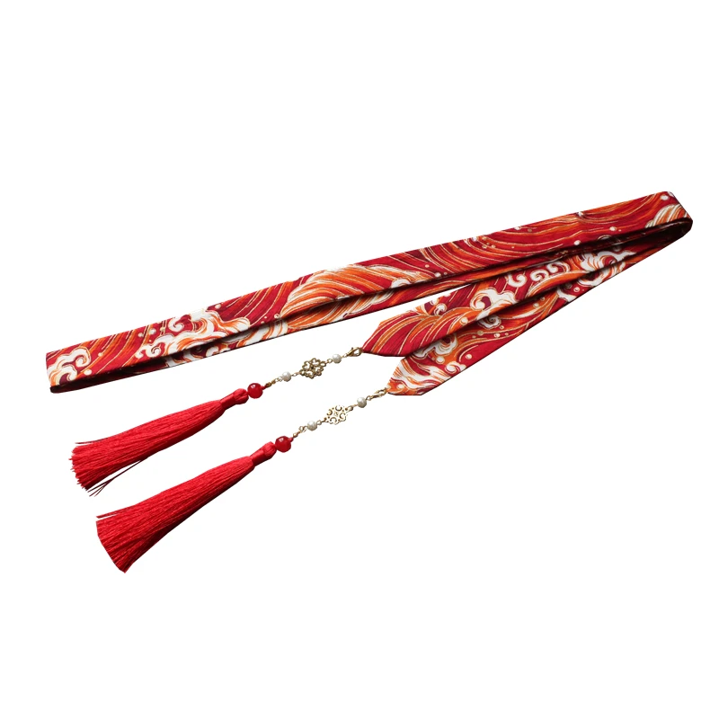 Наденьте на лоб ленту для волос hanfu tassel горячее тиснение парча Карп съемная бахрома кран шины аксессуары для волос