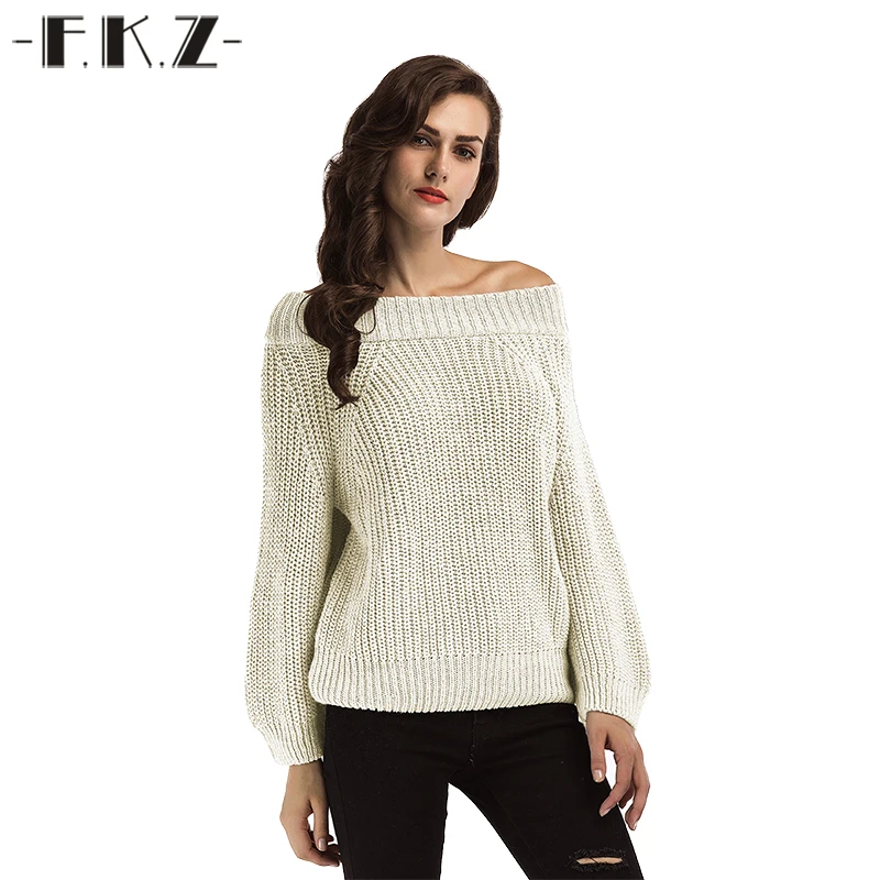 Фкз модные однотонные Свитеры для женщин Для Свободные Свитер с длинными