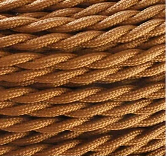 Light brown 100 м винтажный 2 ядра 0,75 мм Многоцветный Плетеный тканевый кабель гибкий электрический светильник ing шнур для подвесной светильник - Цвет: Light brown