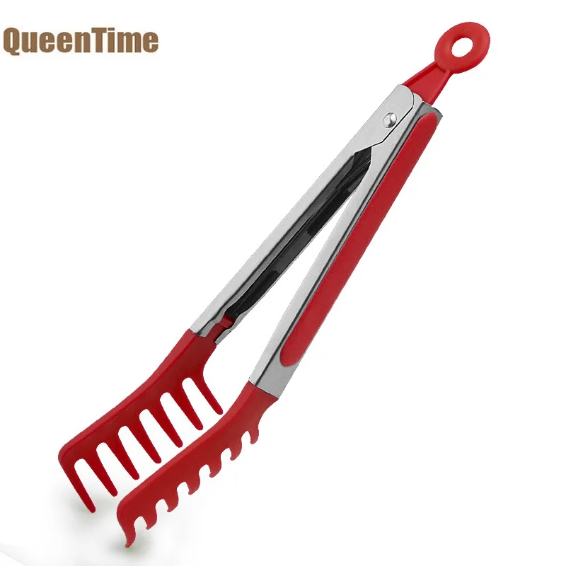 QueenTime нейлоновые щипцы для лапши Паста спагетти щипцы пищевые зажимы нержавеющая сталь Ручка кухонная утварь кухонные аксессуары для дома