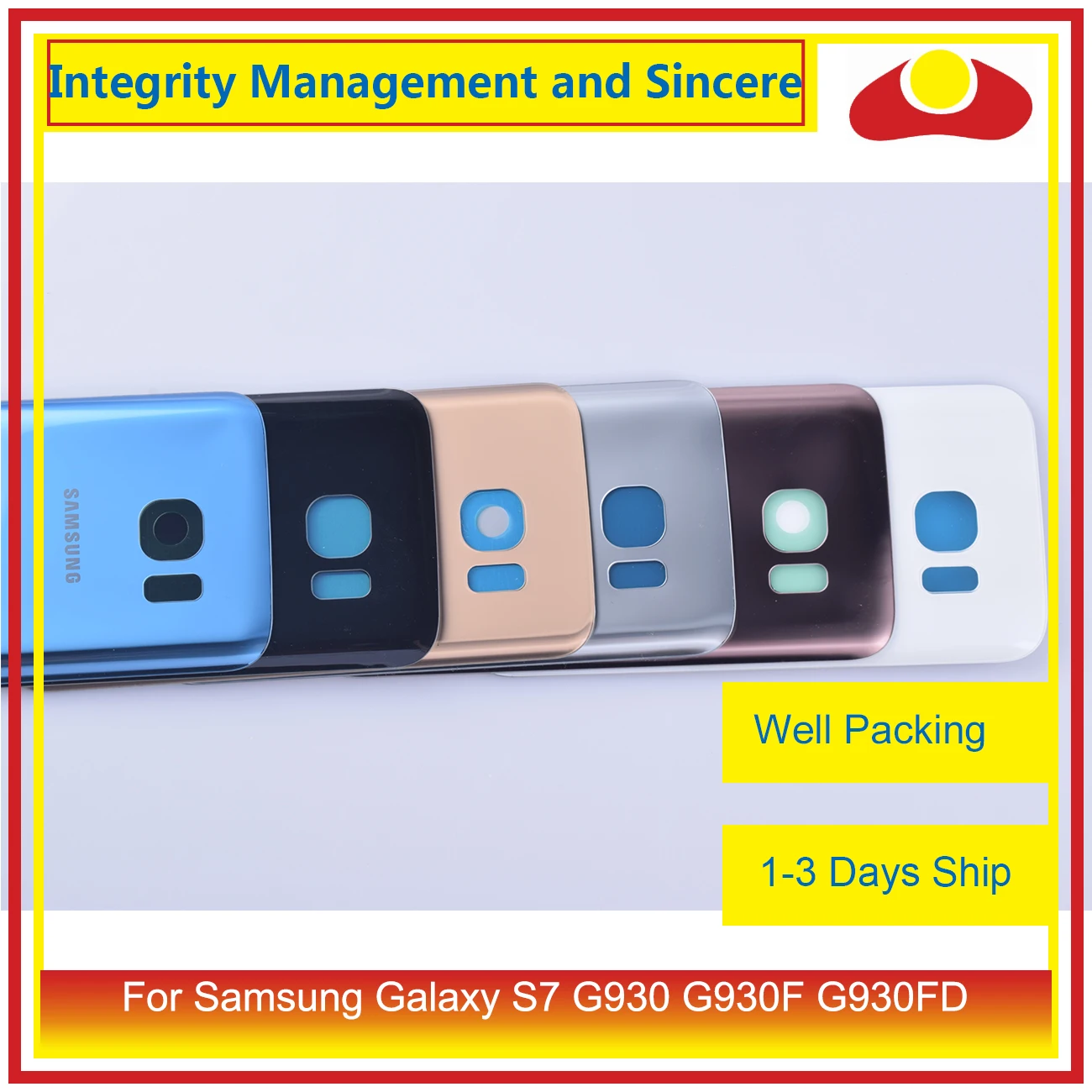 Для samsung Galaxy S7 G930 G930F G930FD SM-G390F корпус батарея Дверь задняя Задняя стеклянная крышка корпус