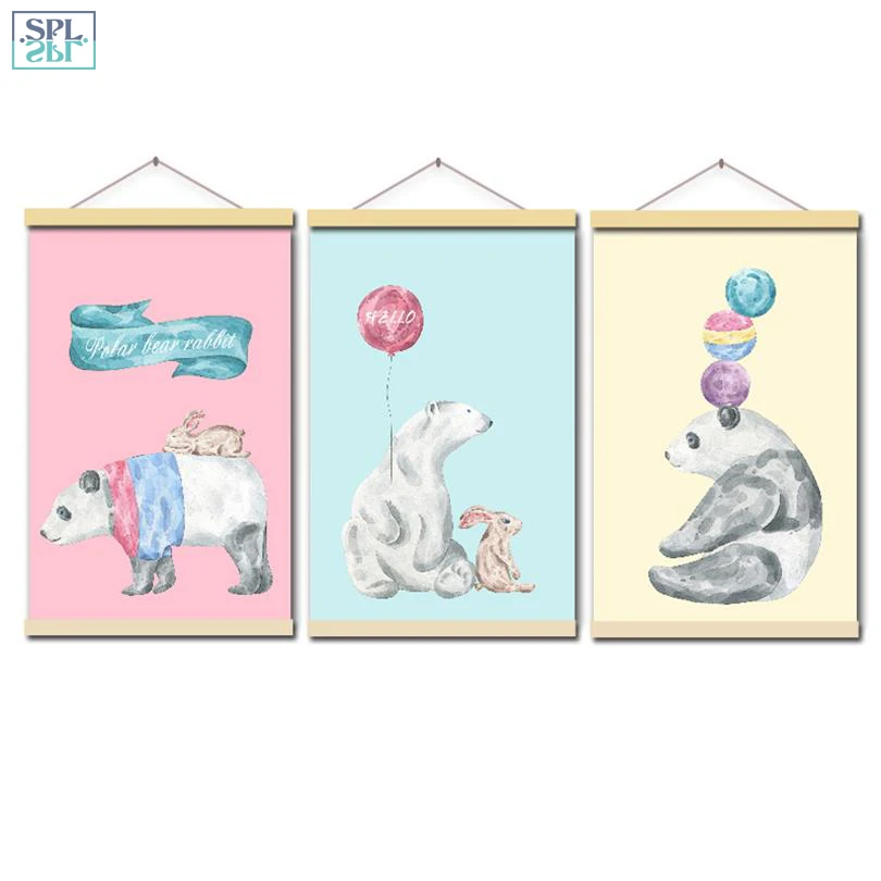 SPLSPL скандинавский мультфильм рисованная вручную Настенная картина акварель