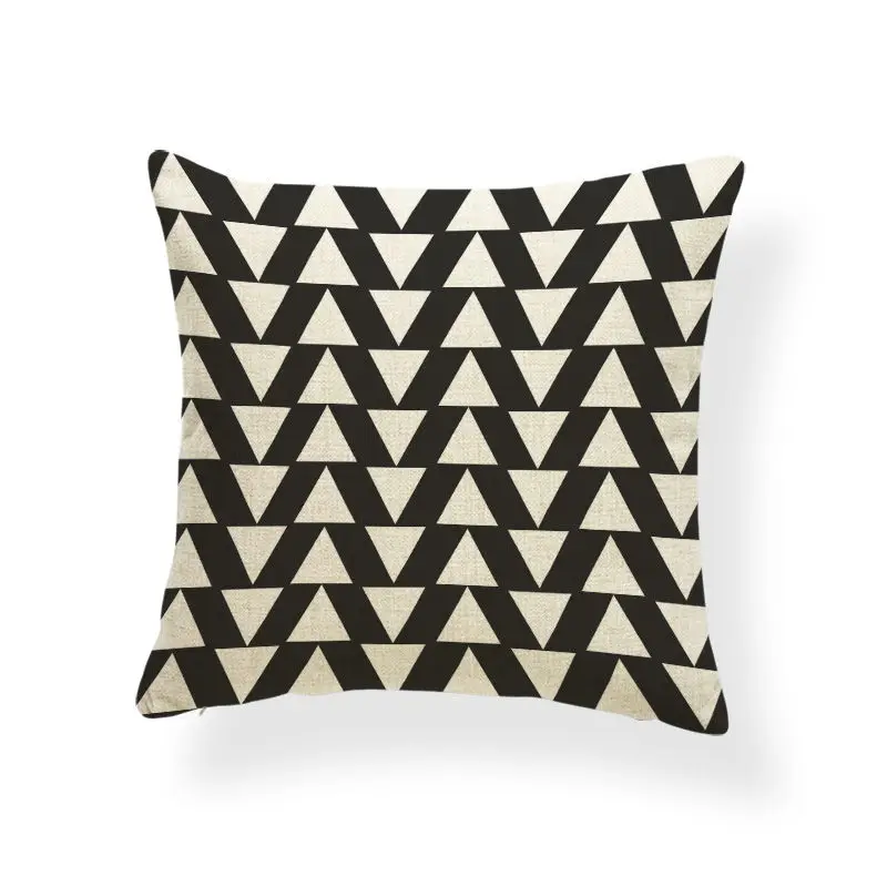 В виде геометрических фигур подушки Подушка с изображением леса Чехлы клетчатый для дивана Recliner подарки для мамы зигзаг пледы Наволочки черный размером 45*45, декоративная полиэстер романтический