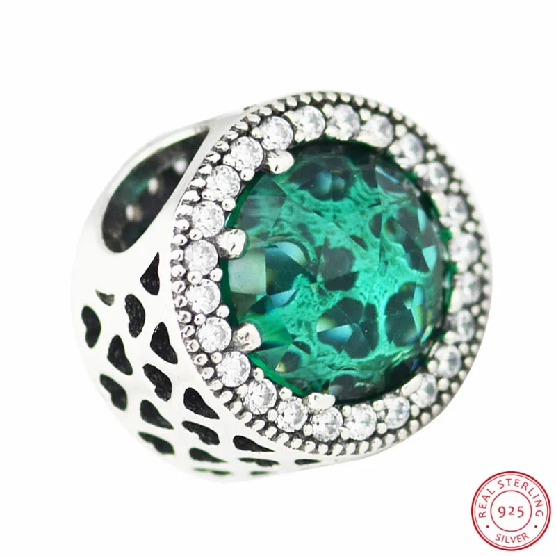 Бусины сердца с прозрачным фианитом серебро 925 пробы|beads beads|beads with heartsbeads green |