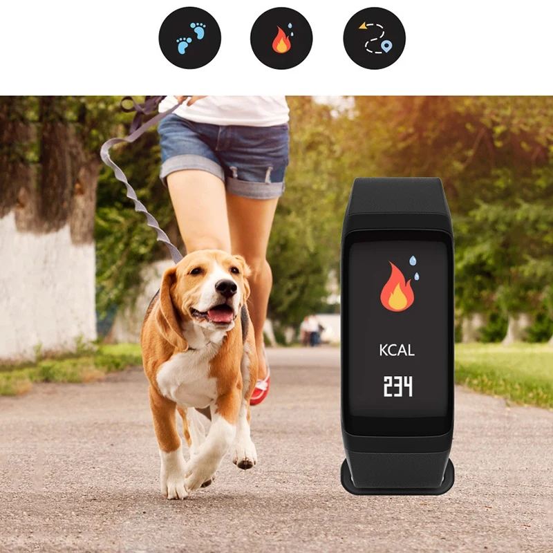 Смарт-браслет F1 с цветным экраном пульсометром измерением артериального