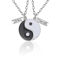 trendy best friends necklace black and white yingyang tai chi pendant necklace for women bff necklaces couple lovers choker
