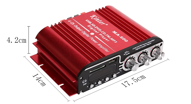 Kinter MA-500 усилитель звука аудио 4,0 каналов Hifi Стерео усилители с Bluetooth SD USB ввод FM радио DC12V адаптер питания