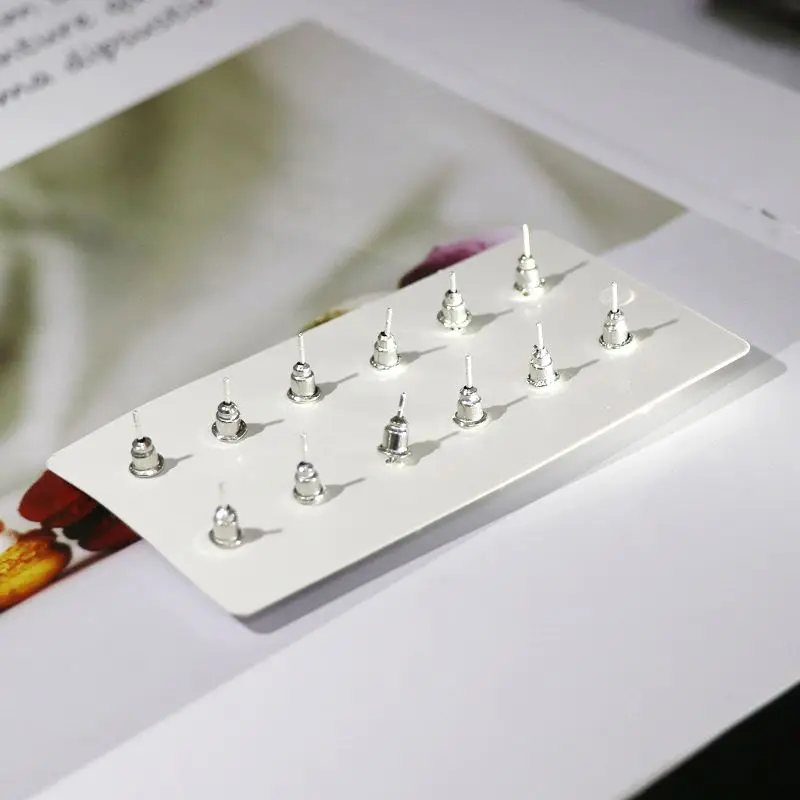 6 пар блестящих серег из австрийского кристалла нержавеющей стали Круглый