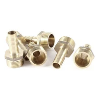 38pt 16mm thread x 8mm dia tubing brass hose fitting connector coupler 6pcs