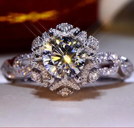 Модное твердое кольцо 0 5ct 925 пробы Серебряное обручальное юбилейное ювелирное