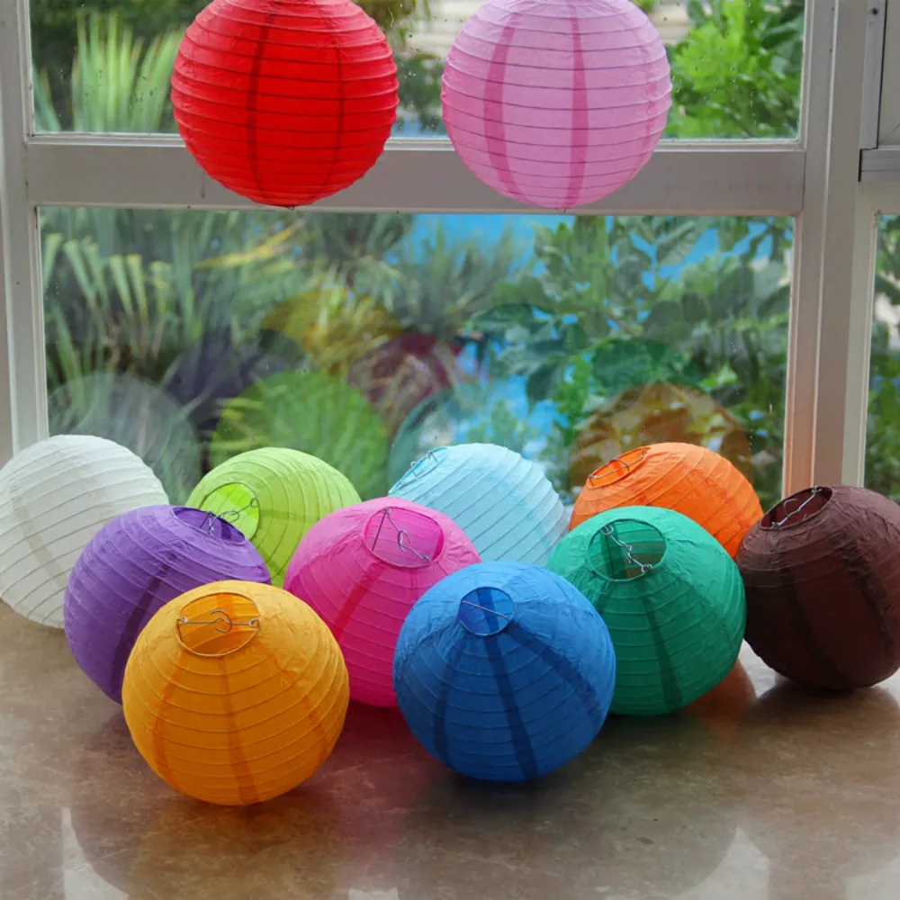 7 Размер Круглый Китайский бумажный фонарь с днем рождения Свадебные украшения