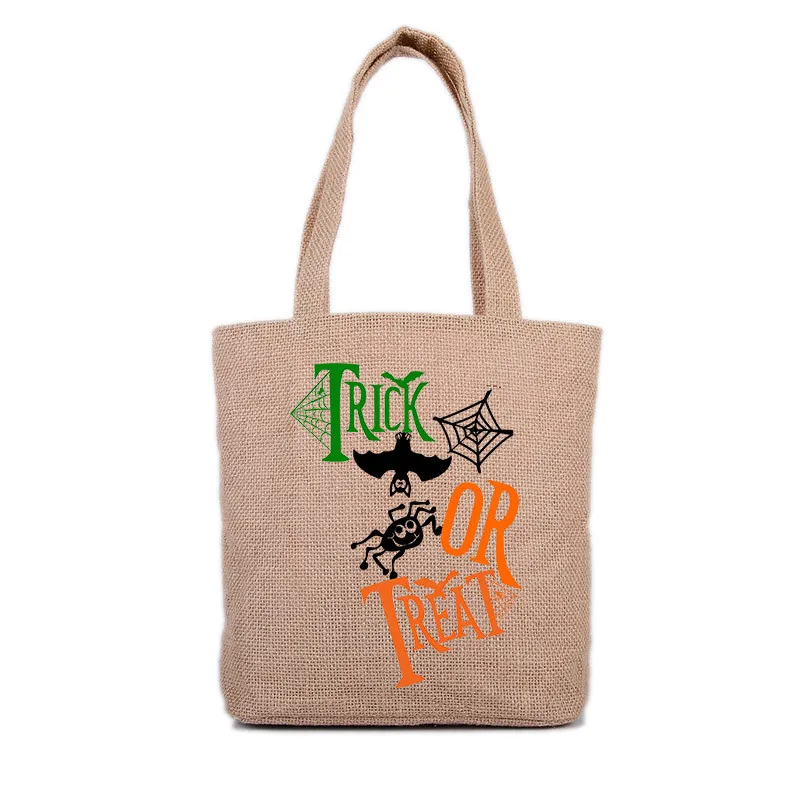 4 типа высокого качества джутовый материал сумки для подарков на Хэллоуин