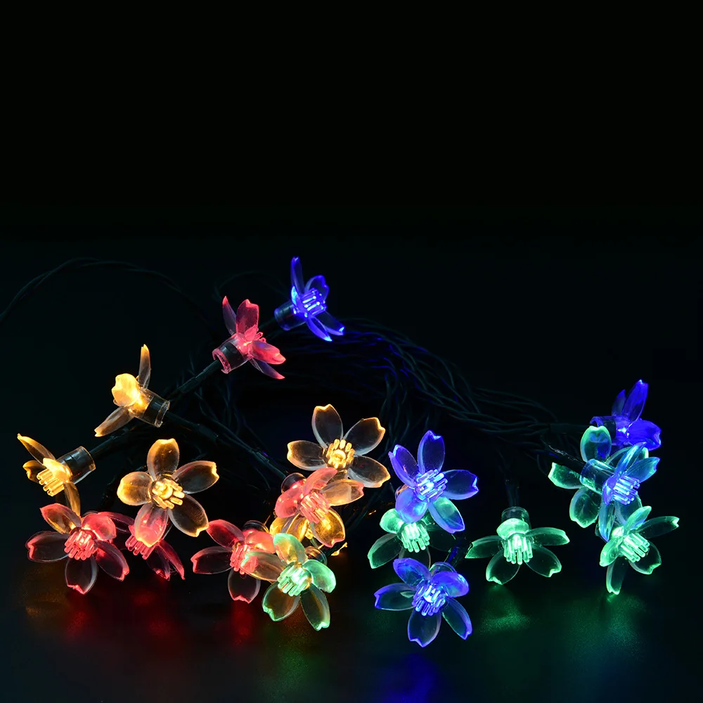 Напольный солнечного света Водонепроницаемый Гирлянды светодиодные Персик