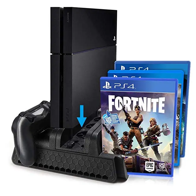 PS4/PS4 Slim/PS4 Pro Vertical стенд с Вентилятор охлаждения Cooler двойной контроллер Зарядное устройство зарядная станция для SONY Playstation 4 ps4 ps4 pro игровая приставка ps 4 sony playstation 4 pro консоли сони