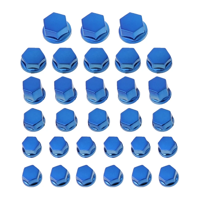 

30Pcs Motorcycle Screw Nut Bolt Cap Cover Decoration For Yamaha Kawasaki Honda