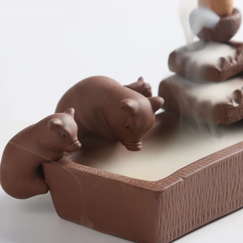 Семья обратного потока благовоний горелка домашний декор свиньи благовония база