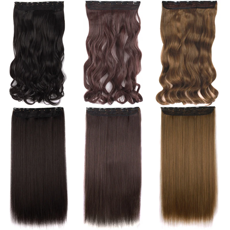 MapofBeauty 20 &quot24" длинные волнистые женские волосы для наращивания 5 клипсов в