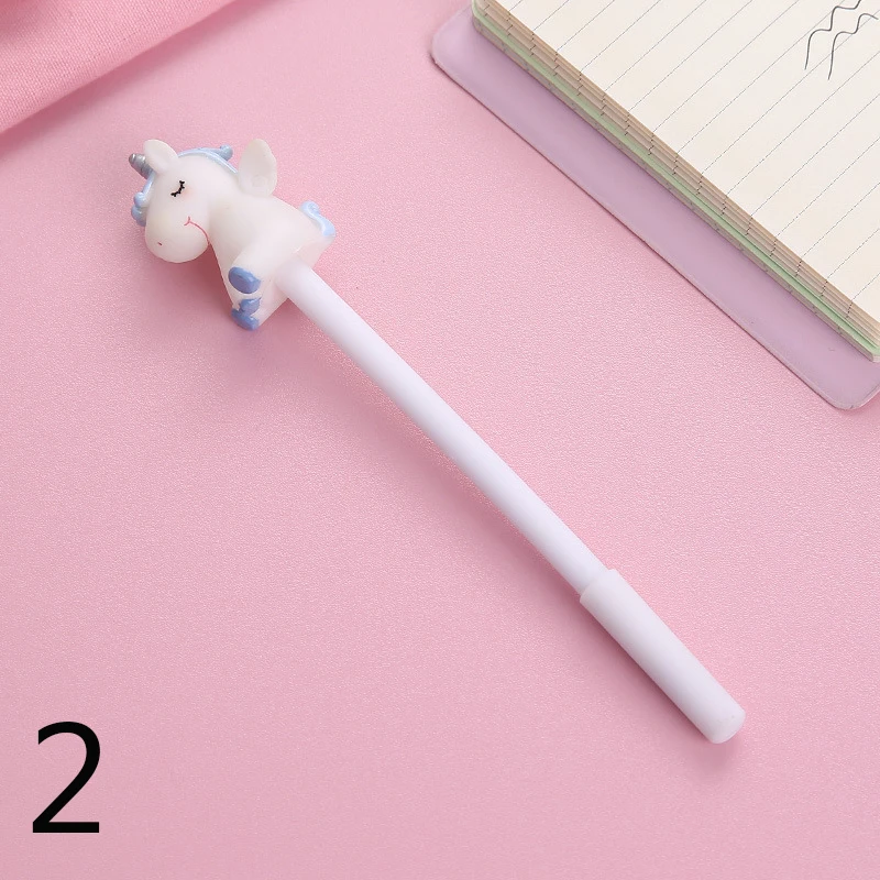 Kawaii гелевая ручка с единорогом Мультяшные животные кролик медведь нейтральная ручка прекрасный гель для девочек ручки креативные канцелярские принадлежности для школы - Цвет: 2