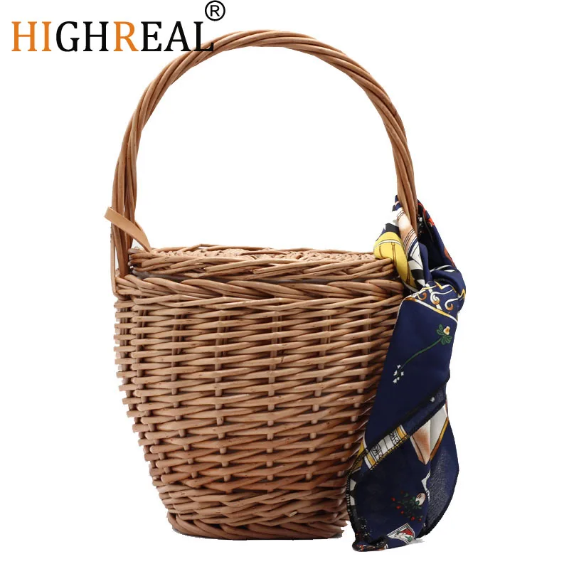 Модные пляжные дамские сумочки тоут дорожный клатч богемные соломенные сумки