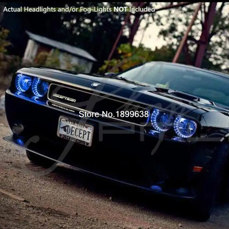 Для 08 14 Dodge Challenger w/o Pro Плазменные кольца гало голова Ангельские Глазки RGB