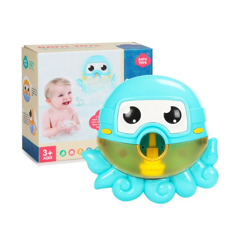 octopus with box Открытый лягушка пузыря& крабы Детские Игрушки для ванны пузырь чайник ванна для купания мыло машина игрушки для детей с музыкой воды игрушки - Цвет: octopus with box