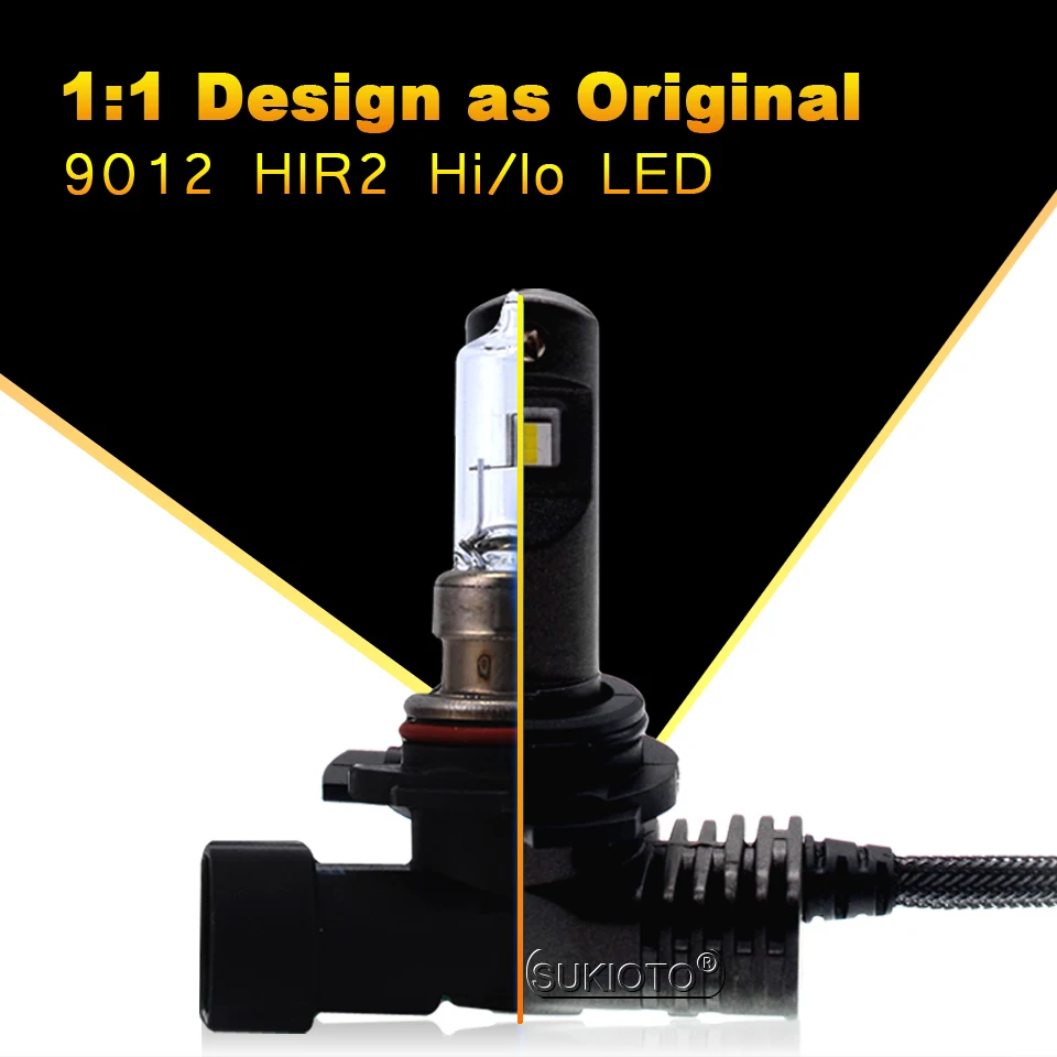 2 светодиодный т. автомобисветильник светодиодные фары SUKIOTO 35 Вт 9012 hi/lo