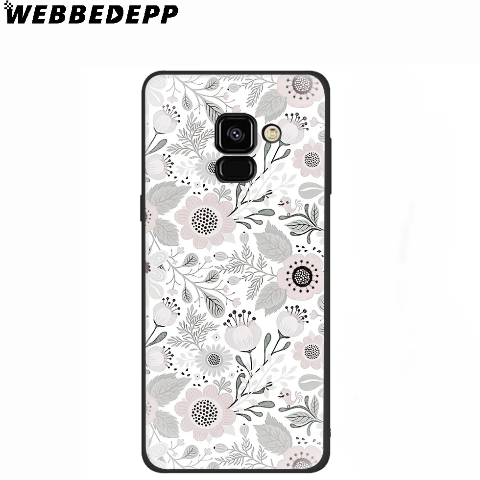 WEBBEDEPP Vintage Plant Leaf Silicone Case for Samsung Galaxy A3 A5 A6 A7 A8 A9 A10 A20 A30 A40 A50 A70 M10 M20 M30 |