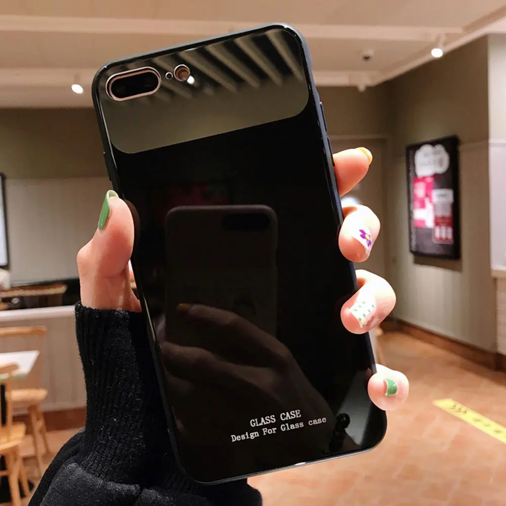 KISSCASE зеркальный чехол для iPhone XR7 8 X XS MAX модные чехлы телефонов закаленное стекло 7