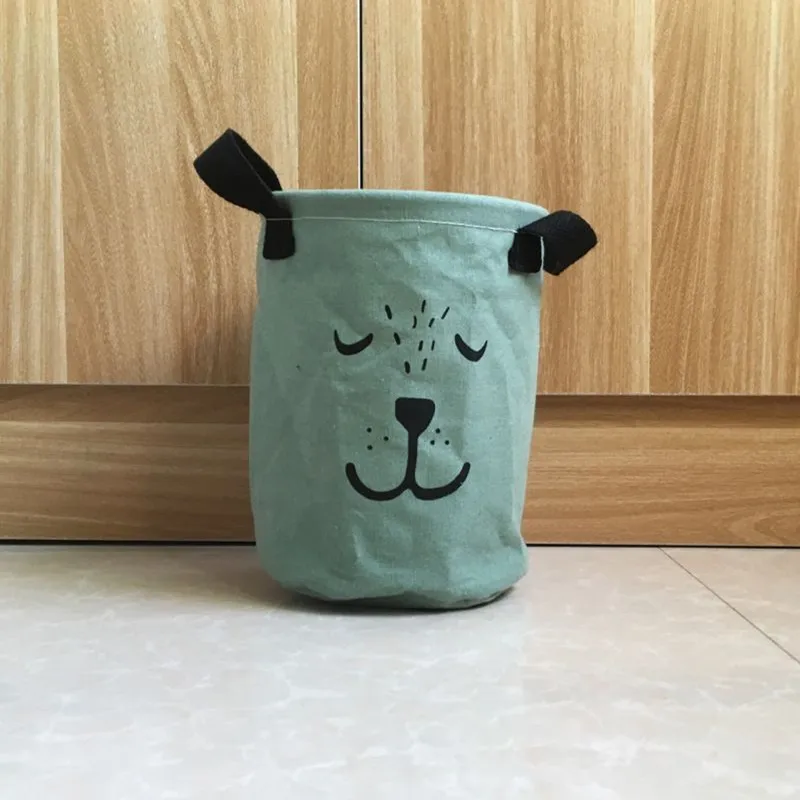 Мультяшная собака/медведь корзины для хранения косметики коробка для хранения Органайзер складная корзина Декор для дома внутри PE покрытие - Цвет: As picture