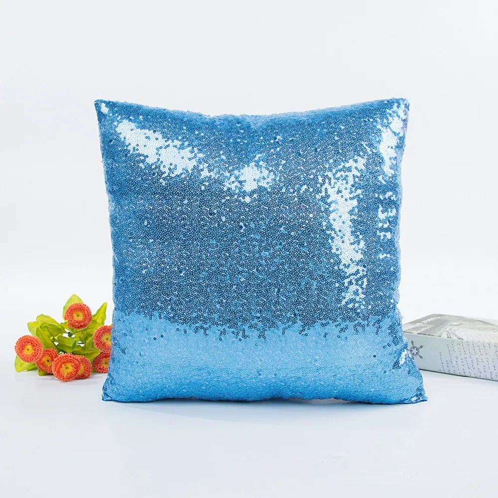 Solid Color Sequined Fabric Pillow Case Sexy Shining Single-sided Sequins Cover Cushion Set Bar Club Bedroom Home Textile | Дом и сад