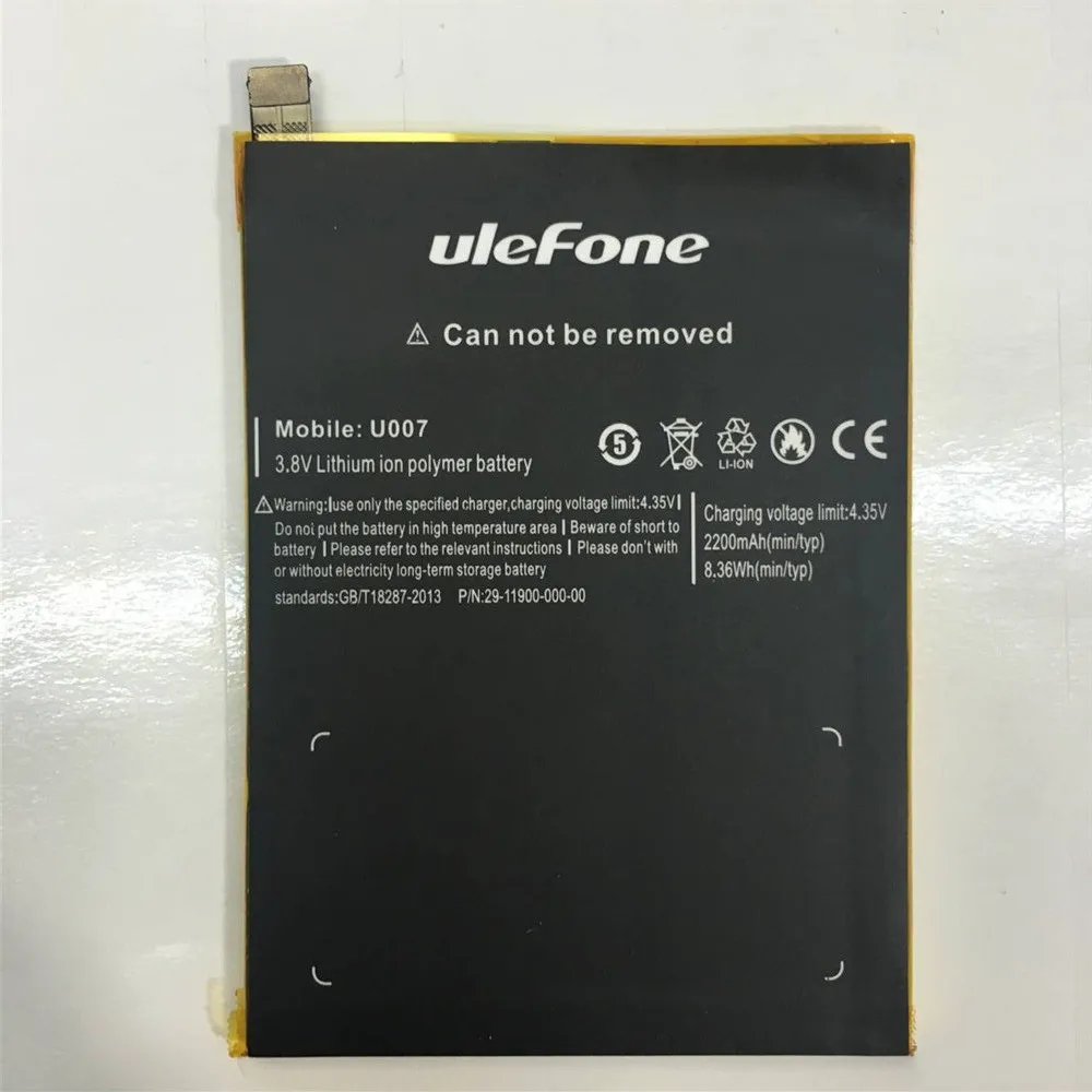 

Аккумулятор Ulefone U007 2200 мАч, Высококачественная запасная батарея для смартфона Ulefone U007