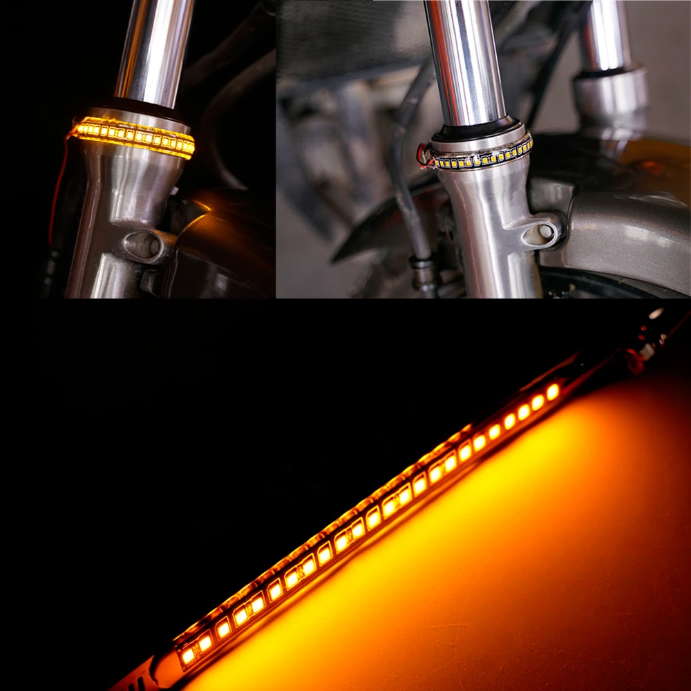 2Pca мотоциклетный светодиодный фонарь с вилкой и поворотным сигналом DRL дневной