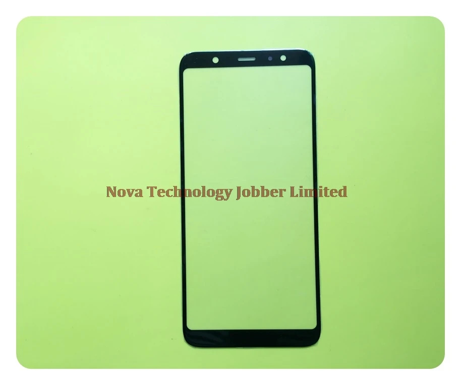 Wyieno верхнее черное стекло экран для Samsung A8 Plus 2018 A730 стеклянная линза внешняя
