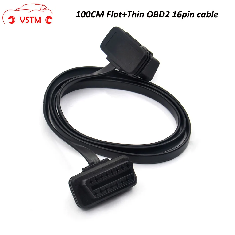VSTM плоский + OBDII OBD 2 OBD2 16 контактный 100 см/60CMELM327 штекер двойной гнездо Y