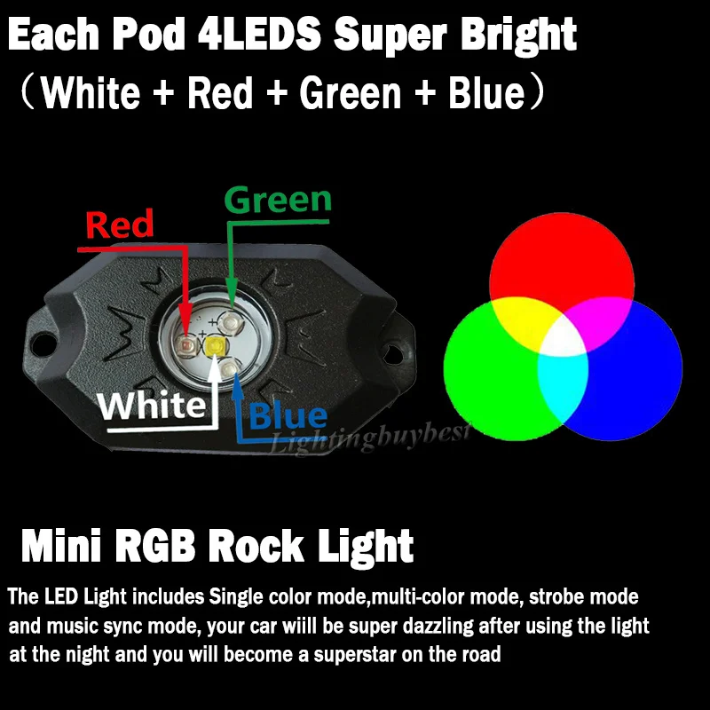 Набор из 4 6 8 подставок белый и RGB светодиодный светильник многоцветный