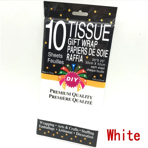 White 49*49 см тканевая бумага цветочный оберточная бумага цветок 10 шт./лот украшение дома праздничные и вечерние Свадебная подарочная упаковка поставки - Цвет: White