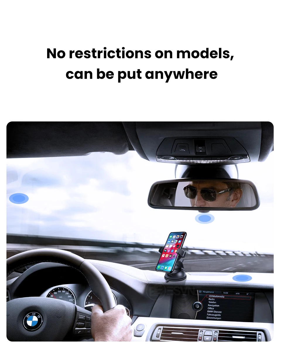 ESVNE, универсальный автомобильный держатель для телефона, вращение на 360 градусов, для iPhone 6, 7, xiaomi, huawei, в автомобиле, подставка, крепление на лобовое стекло, поддержка сотового телефона