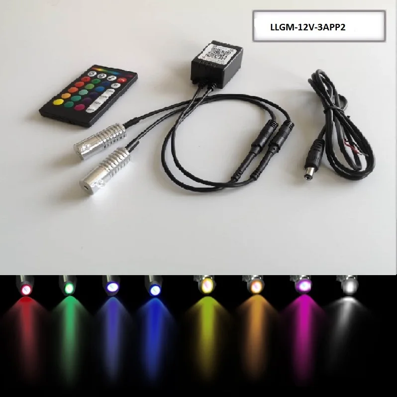 Приложение/RF управление 12 в 3 Вт многоцветный RGB волоконно-оптический светодиодный светильник двигатель с APP управление автомобиля